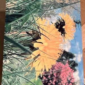 Close-up low-angle floral large metal wall art