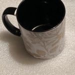 Floral Print on Black Coffee Mug 3