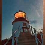 Owl's Head Lighthouse stairway view Maine metal wall art